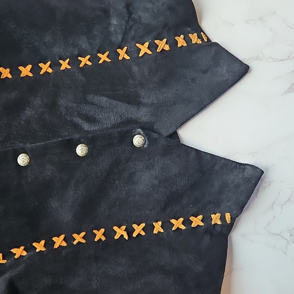 Patricia Wolf Vintage Black Suede Western Shirt Jacket 8 - Picture 5 of 7